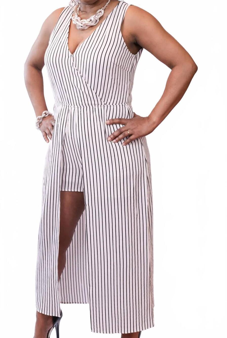 NEW HYFVE high low romper in white black